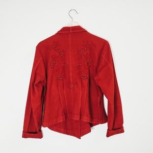 Gretty Zueger Red  Embellished Jacket Women's L